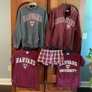 Harvard bundle - 2 sweatshirts, 2 t-shirts, 1 flannel short